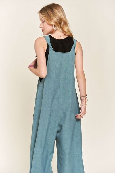 ADORA Knotted Wide Strap Wide Leg Overalls - Drazelle Store