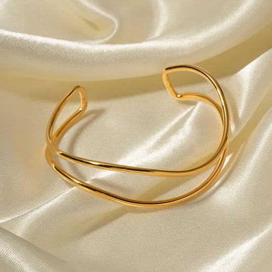 Minimalist Stainless Steel Cuff Bracelet - Drazelle Store