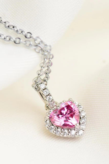 1 Carat Moissanite Heart Pendant Necklace - Drazelle Store