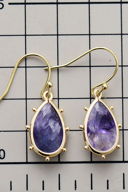 Natural Stone Teardrop Earrings-Drazelle Store