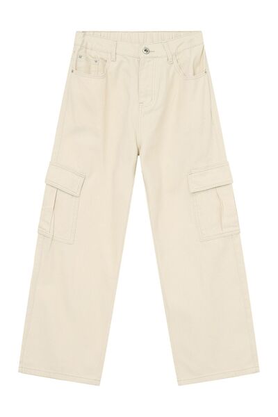 Hight Rise Wide Leg Cargo Pants - Drazelle Store