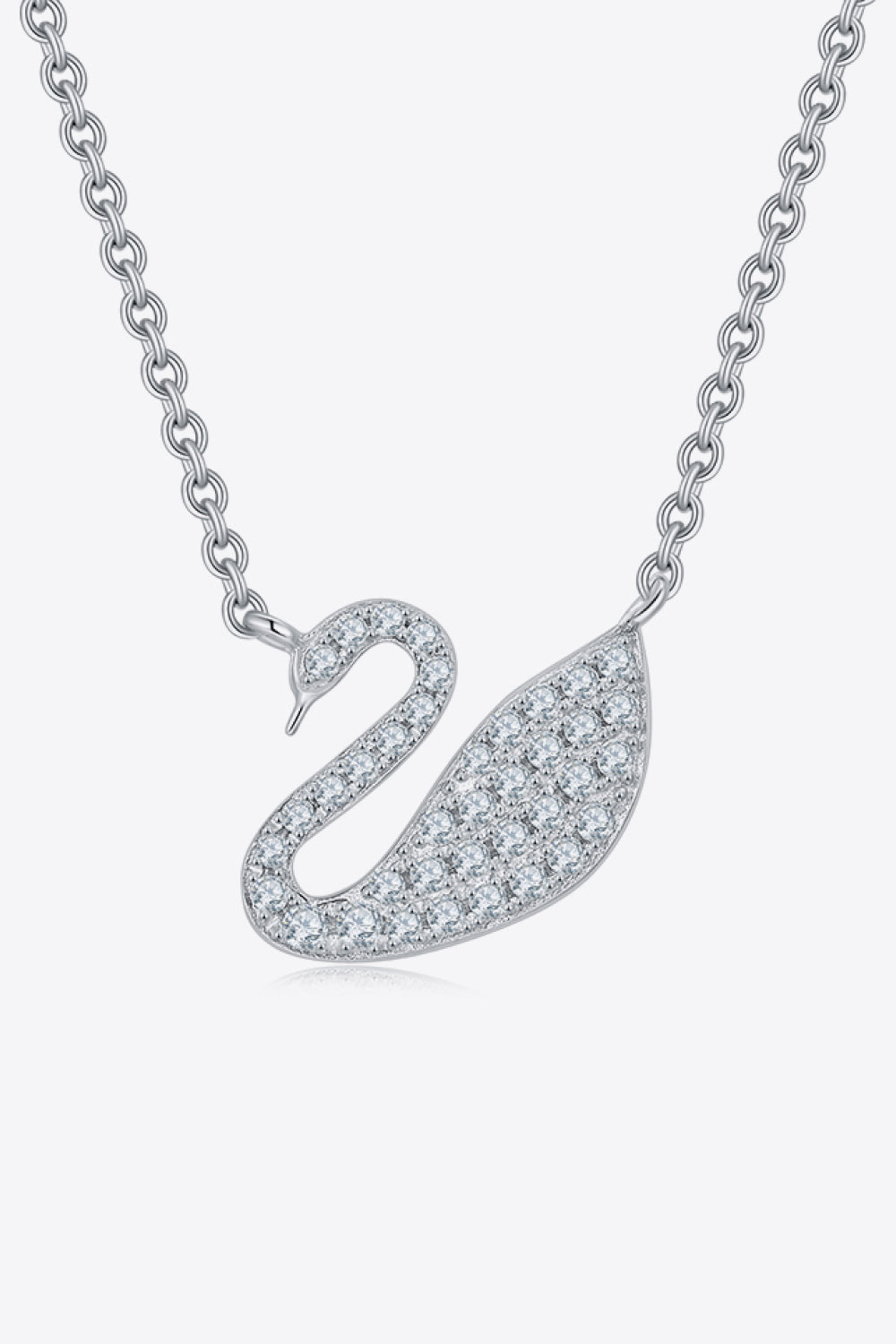 Moissanite Swan 925 Sterling Silver Necklace - Drazelle Store