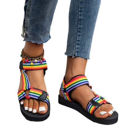 Velcro Beach Sandals Thin Bottom- Drazelle Store