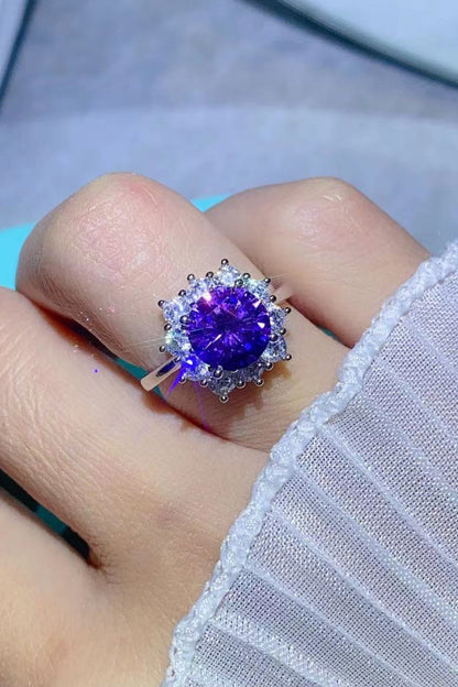  2 Carat Moissanite Lilac Platinum-Plated Ring - Drazelle Store