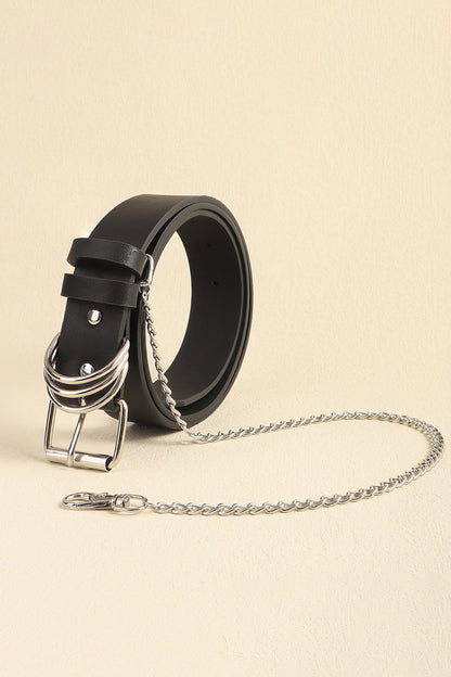 PU Leather Alloy Chain Belt - Drazelle Store