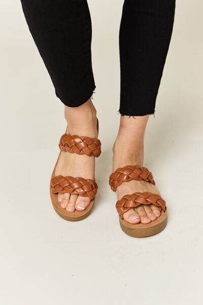 WILD DIVA Woven Dual Band Platform Sandals - Drazelle Store