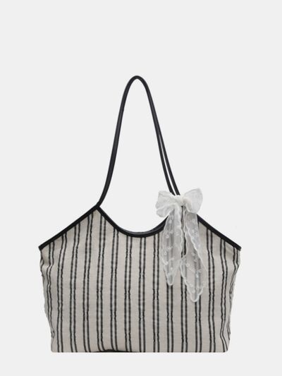 Striped Canvas Tote Bag - Drazelle Store