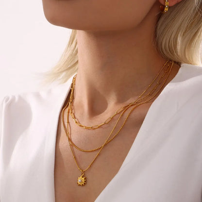 18K Gold-Plated Shell Pearl Necklace - Drazelle Store