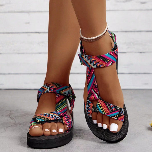 Velcro Beach Sandals Thin Bottom- Drazelle Store