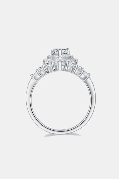 1 Carat Moissanite 925 Sterling Silver Crown Ring - Drazelle Store