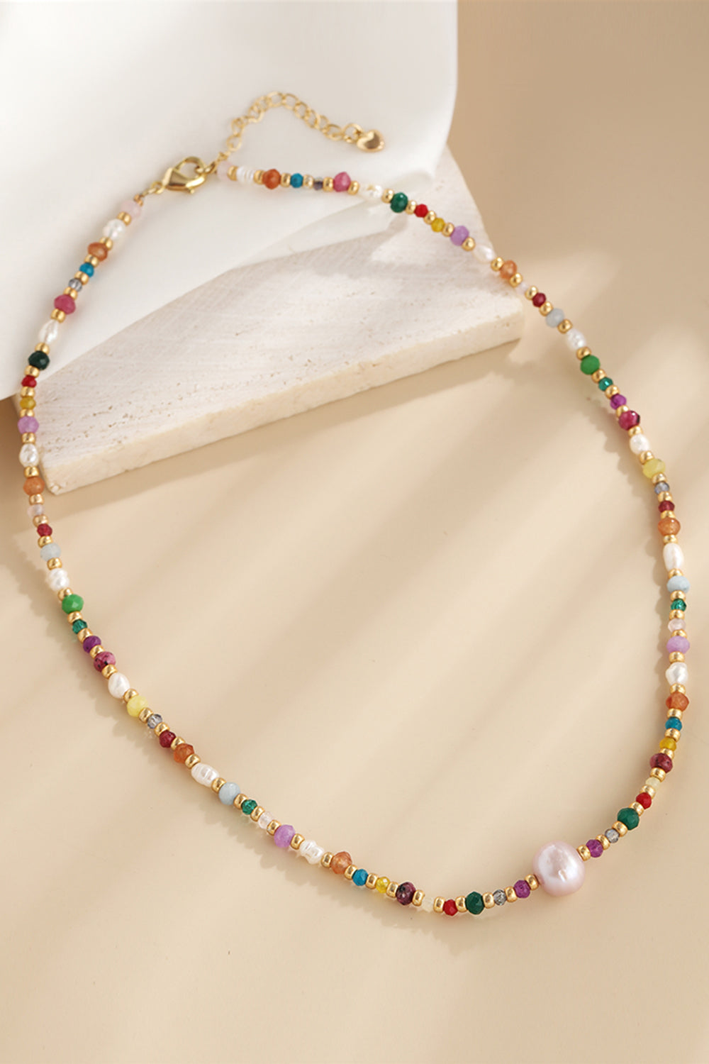 Multicolored Bead Necklace - Drazelle Store