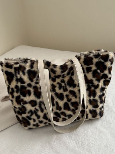 Leopard Fluff Tote Bag - Drazelle Store