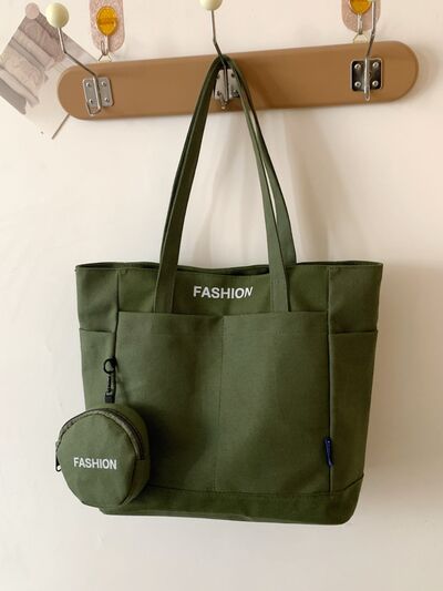 Canvas Aesthetic Tote Bag with Pouch - Drazelle Store