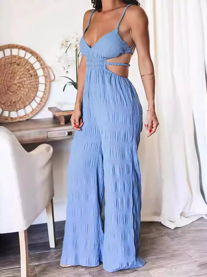 Cut-Out Wide Leg Jumpsuit - Drazelle Store