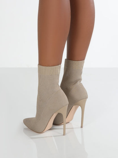 Mesh Point Toe Stiletto Boots - Drazelle Store