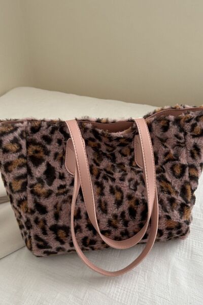 Leopard Fluff Tote Bag - Drazelle Store