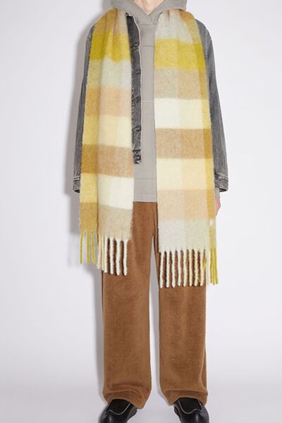 Thermal Fringe Contrast Plaid Scarf - Drazelle Store