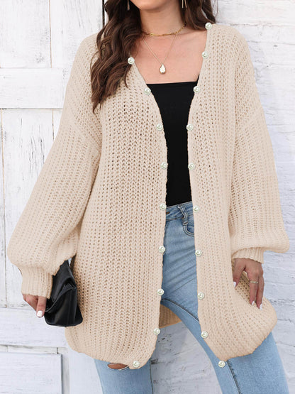 Open Front Long Sleeve Cardigan - Drazelle Store