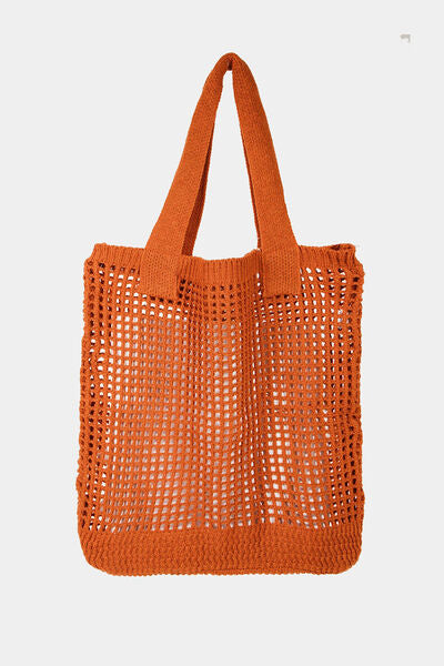 Fame Pointelle Knit Crochet Tote Bag - Drazelle Store