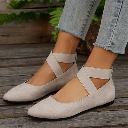 Crisscross Point Toe Flat Slip-Ons - Drazelle Store