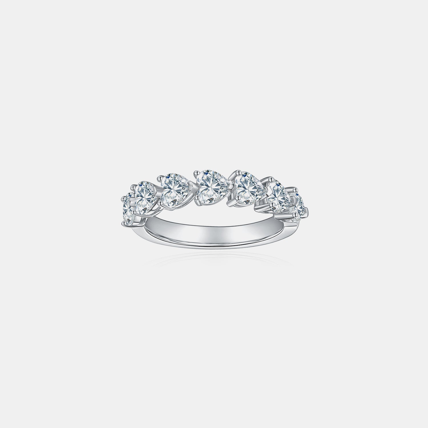 2.1 Carat 925 Sterling Silver Moissanite Heart Ring - Drazelle Store