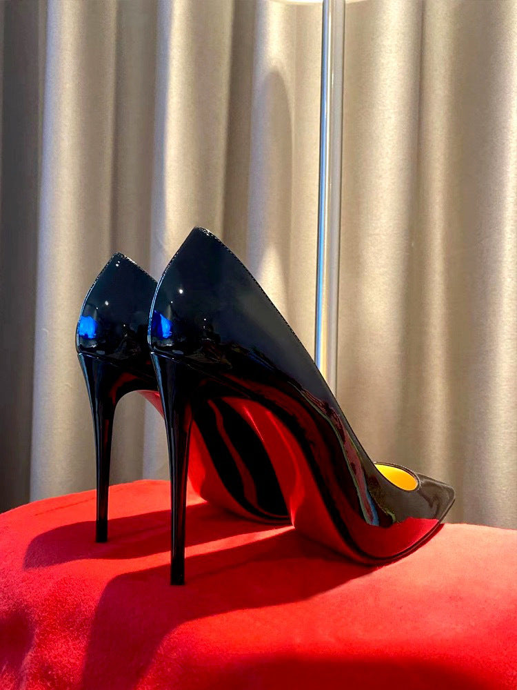 Black With Red Background High Women's Stiletto Heels