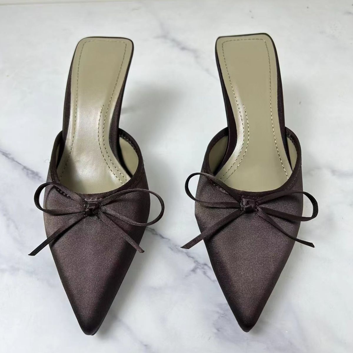 Satin Pointed Toe Pumps - Drazelle Store