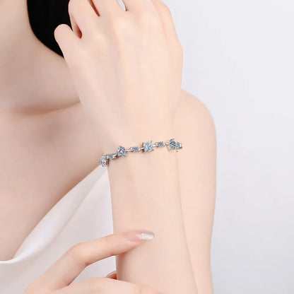 6.2 Carat Moissanite 925 Sterling Silver Bracelet - Drazelle Store