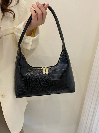 Crocodile Grain Shoulder Bag -Drazelle Store