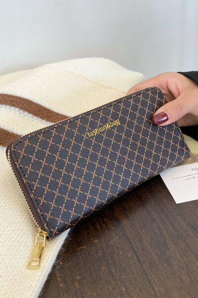 PU Leather Plaid Wallet - Drazelle Store