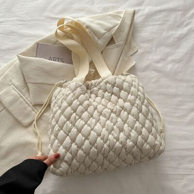 Drawstring Bubble Texture Tote Bag - Drazelle Store