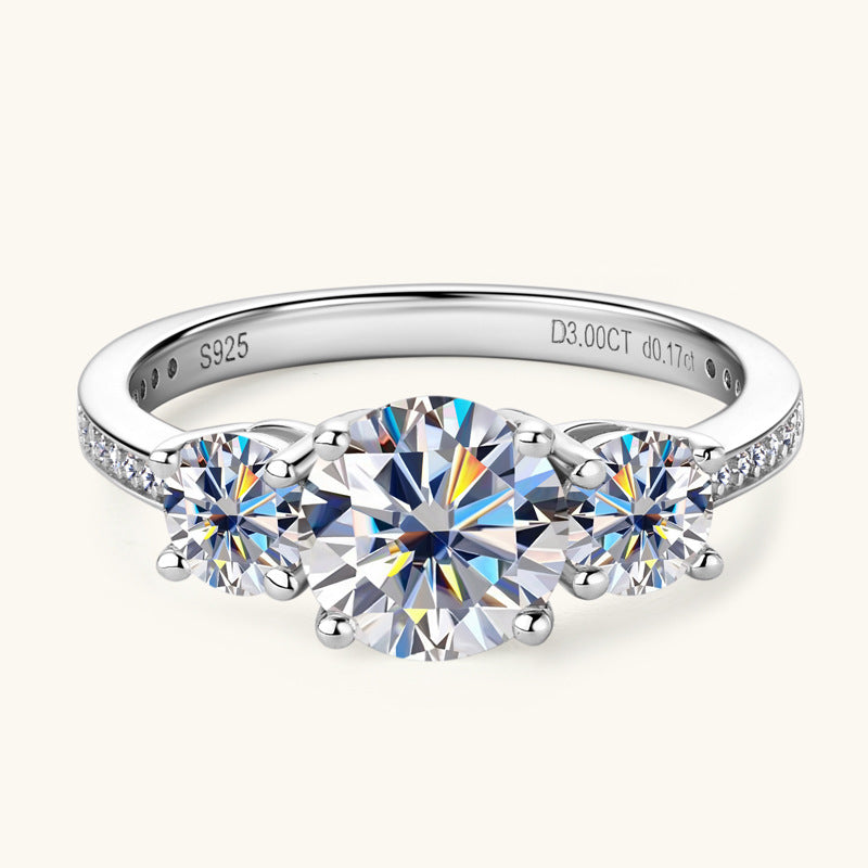 3 Carat Moissanite 925 Sterling Silver Ring - Drazelle Store