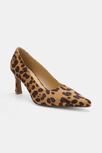 Beast Fashion Faux Suede Leopard Point Toe Pumps - Drazelle Store