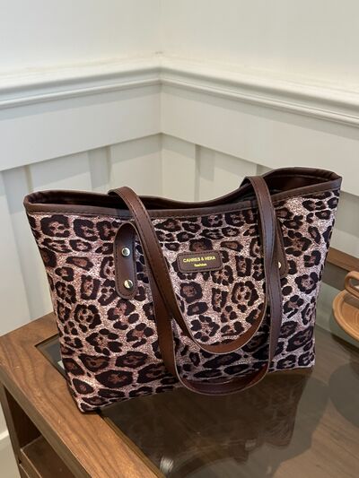 Leopard Polyester Tote Bag - Drazelle Store