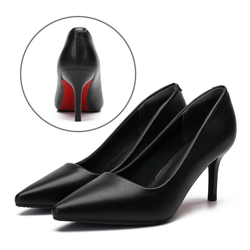 Leather Work Shoes Women Black - Drazelle Store