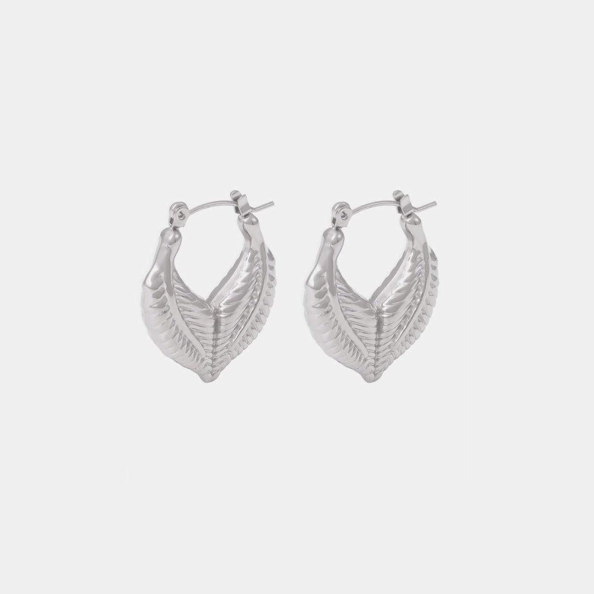 Titanium Steel Leaf Shape Earrings-Drazelle Store