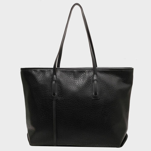 Large Vegan Leather Tote Bag with Spacious Interior - Drazelle Store