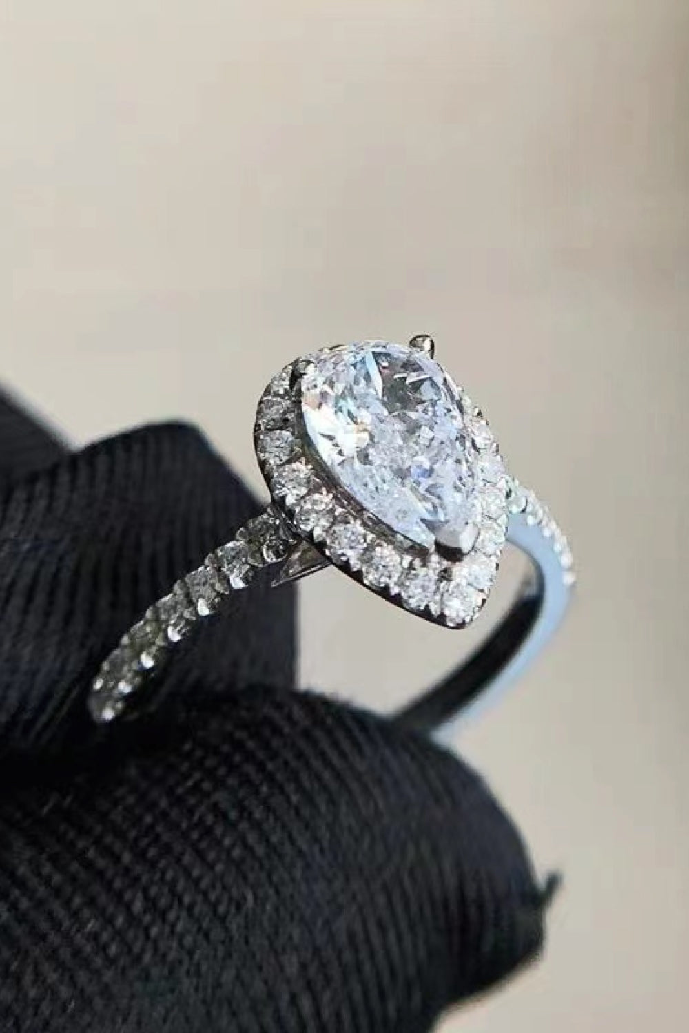 2 Carat Moissanite Teardrop Cluster Ring - Drazelle Store