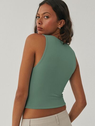 Round Neck Cropped Tank - Drazelle Store