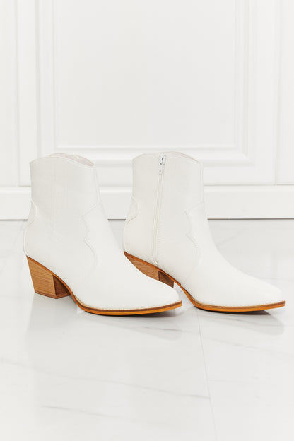 MMShoes Water power Town Faux Leather Western Ankle Boots in White - Drazelle Store