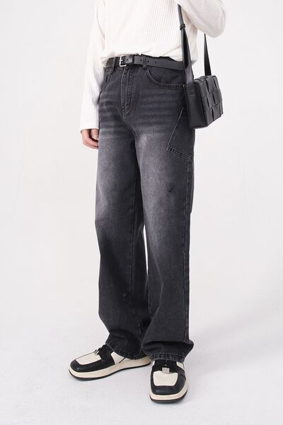 Wide Leg Men's Jeans with Pockets - Drazelle Store