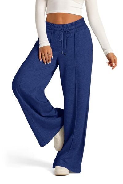 Drawstring Elastic Waist Wide Leg Pants - Drazelle Store