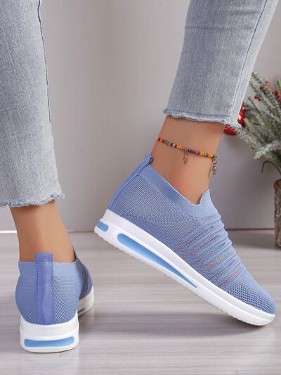 Breathable Mesh Wedge Sneakers - Drazelle Store