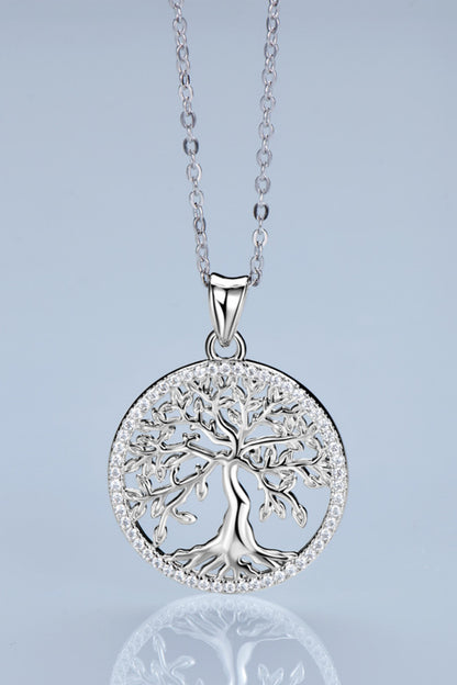 Adored 925 Sterling Silver Moissanite Tree Pendant Necklace -  Drazelle Store