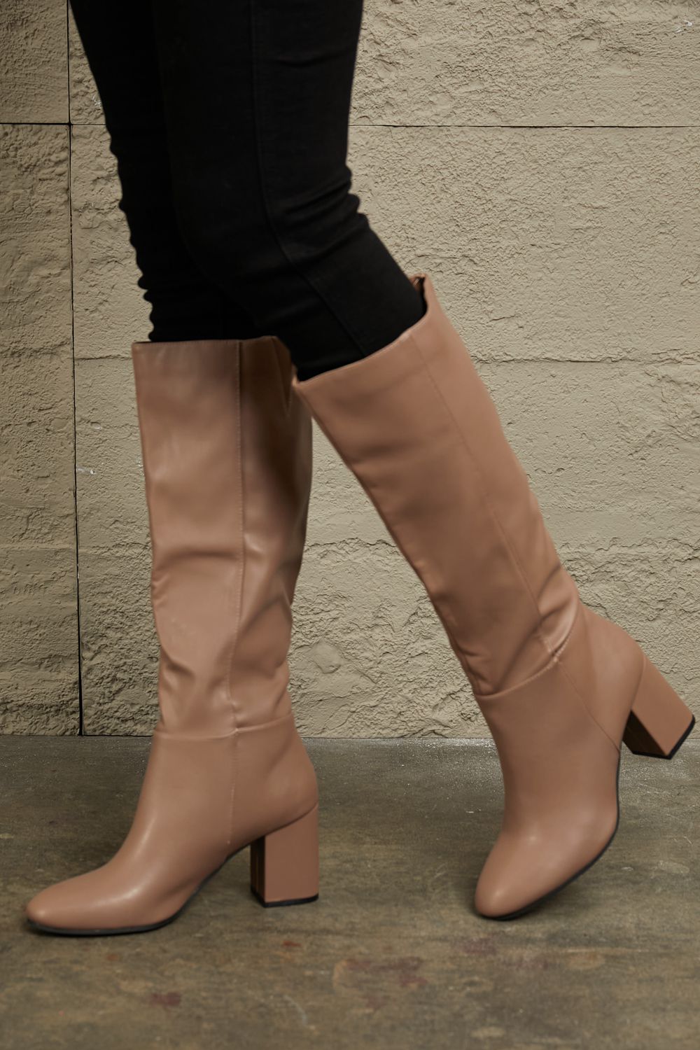 East Lion Corp Block Heel Knee High Boots - Drazelle Store