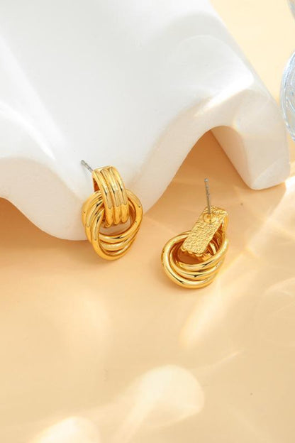 Gold-Plated Knotted Stud Earrings  -Drazelle Store