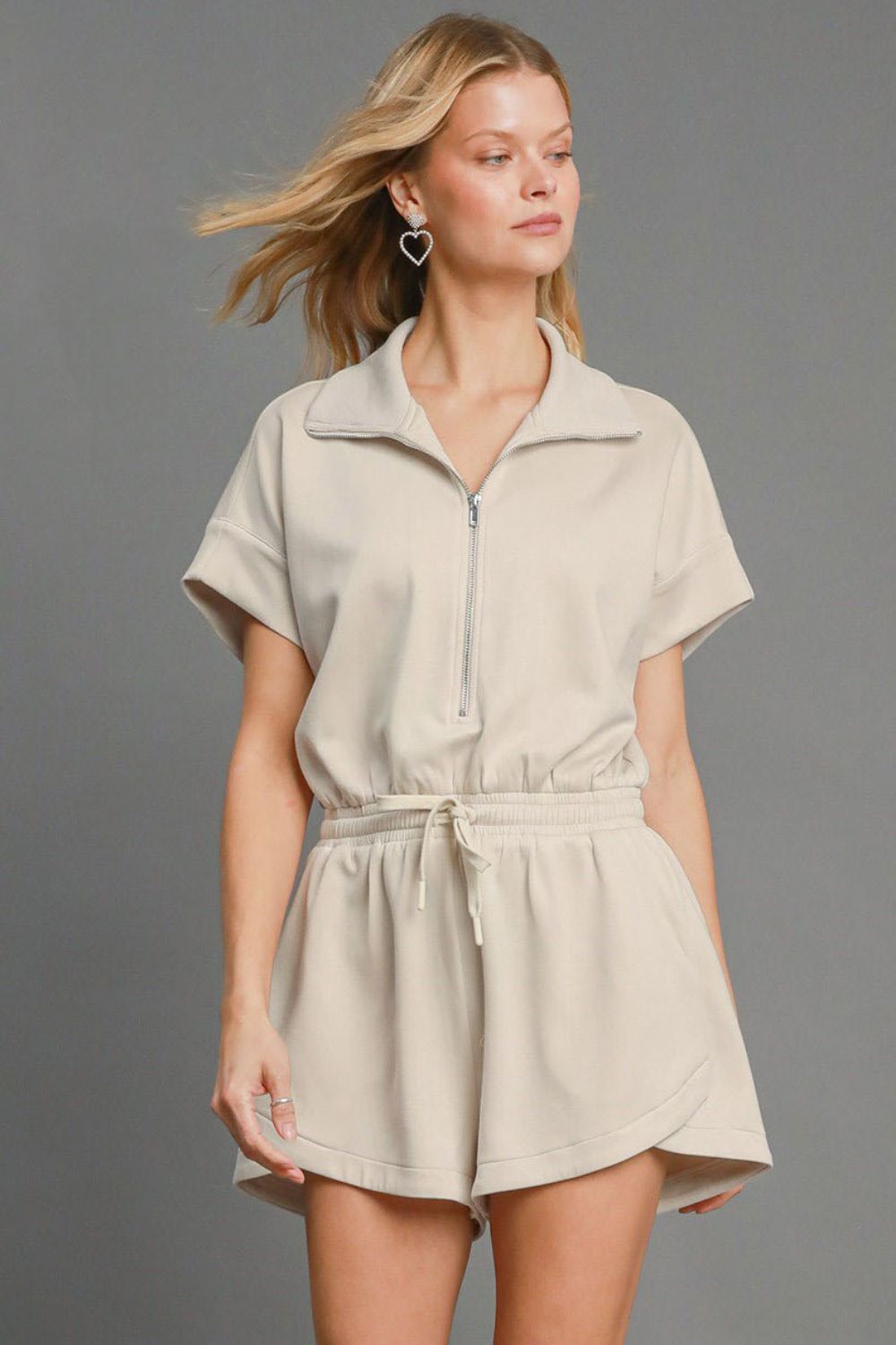 Half Sleeve Dolman Sleeved Romper - Drazelle Store