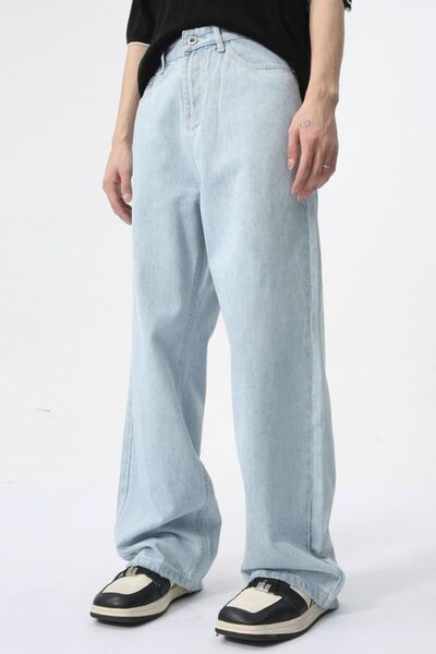 Wide Leg Jeans with Pockets - Drazelle Store