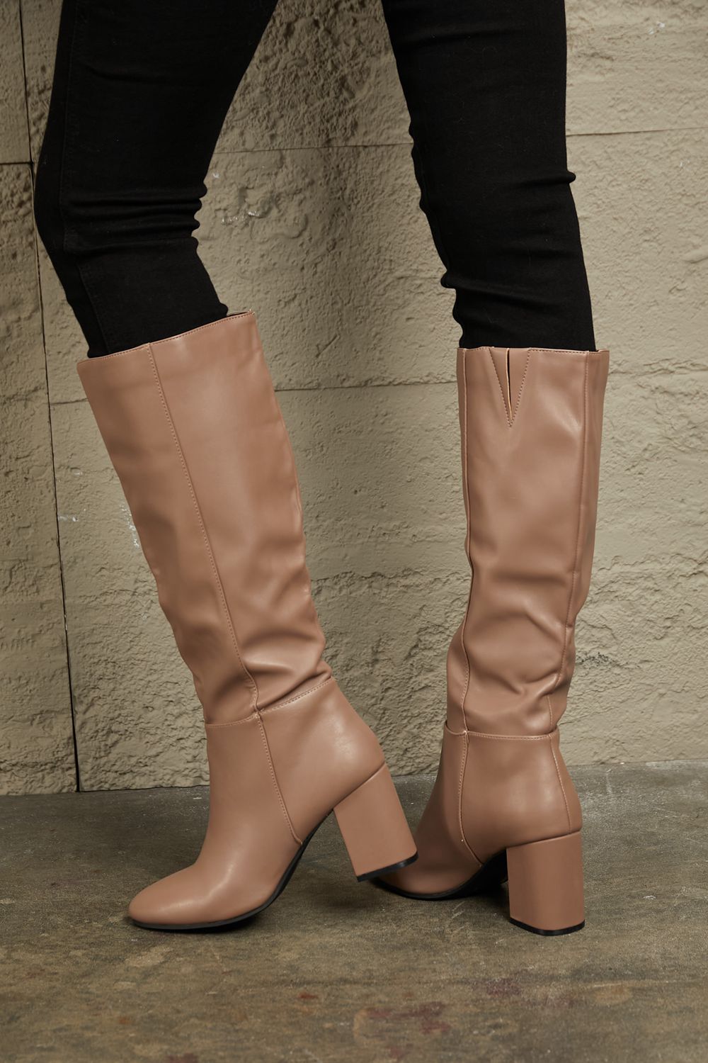 East Lion Corp Block Heel Knee High Boots - Drazelle Store