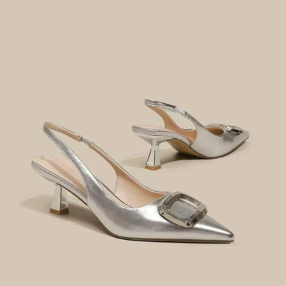 Slingback Pointed Toe Pumps - Drazelle Store